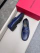 Ferragamo Man Blue Calfskin Business Leather Shoes 0428102 (3)_th.jpg